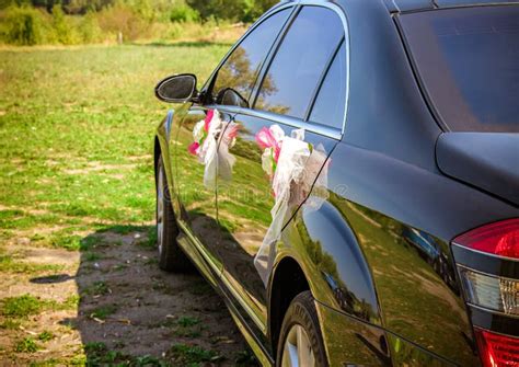 Beautifully Decorated Side Of The Wedding Car Stock Image Image Of