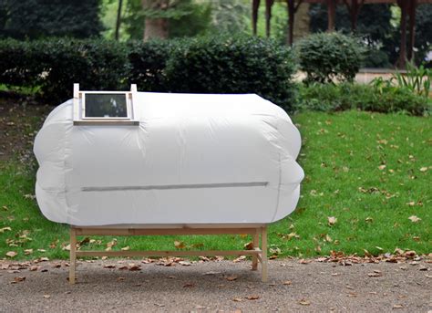 parkbench bubble is a shelter   solar powered charging station