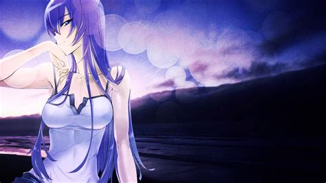 Wallpaper Anime Girls Highschool Of The Dead Busujima Saeko Purple