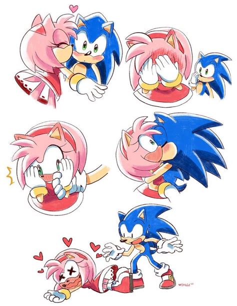 Sonamy Kiss Sonic And Amy Sonic Heroes Sonic Fan Characters