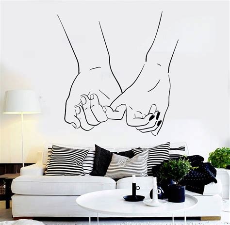 Love Couple Hands Vinyl Wall Decal Fashion Romantic Rooms Stickers Wall Sticker Sofa Background