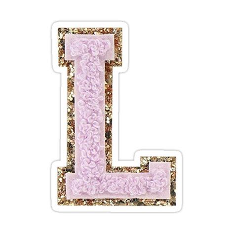 The Letter L In Pink And Gold Glitter Sticker