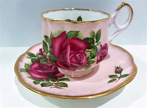 Large Rose Tea Cup And Saucer Pink Tea Cups Antique Tea Cups Vintage