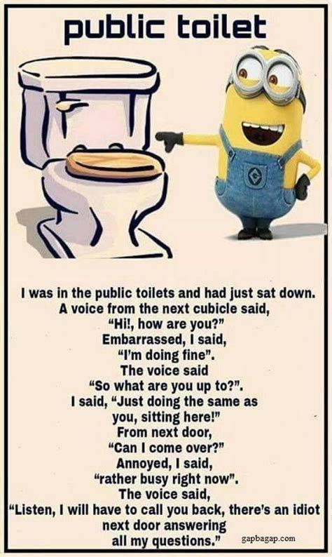 Images, gifs and videos featured seven times a day. Funny Minion Meme About Public Toilet… - Minion Quotes & Memes