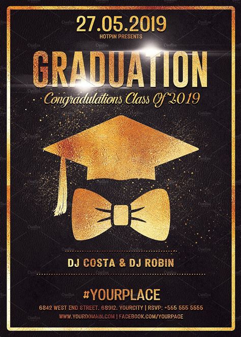 Graduation Party Flyer Template Free Change Colors Edit Text Or Add