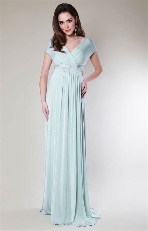 Shop the perfect baby shower or evening dress today. Alessandra Maternity Gown Long (Sea Breeze) - Maternity ...