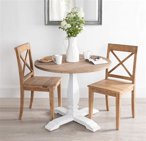 Cute Small Farmhouse Round Dining Room Table Whitewash