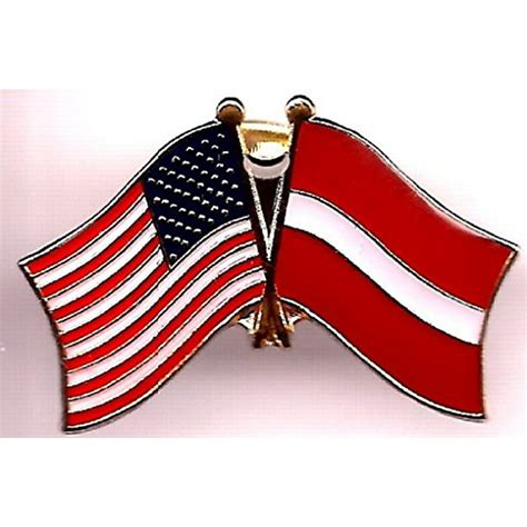 Pack Of 50 Latvia And Us Crossed Double Flag Lapel Pins Latvian