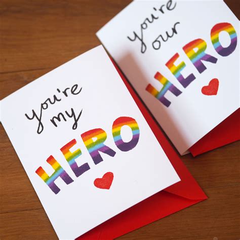 You Are My Our Hero Thank You Card Or Fathers Day Card Etsy Uk