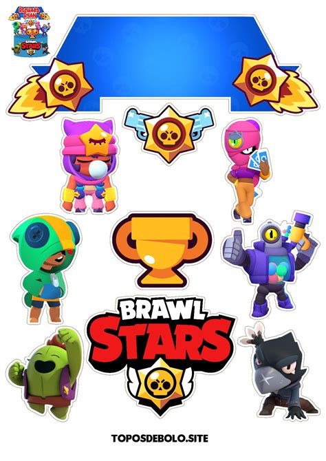 Topo Topper De Bolo Digital Brawl Stars Para Imprimir No Star Party