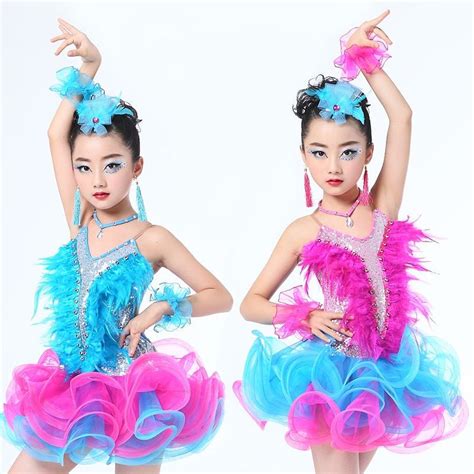 Profesional De Los Niños Vestido De Danza Latina Para Niñas Salón De