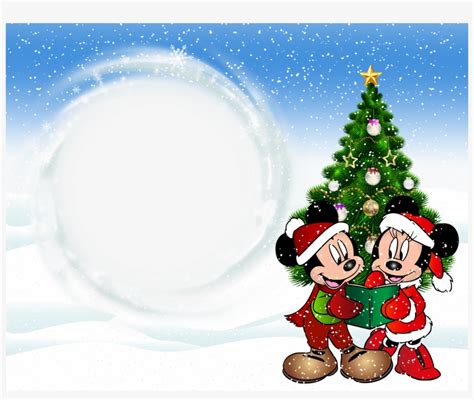 Minnie And Mickey Mouse Christmas Photo Frame Png Image Transparent