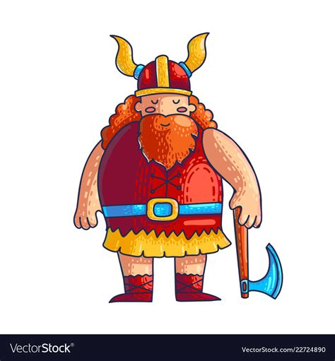 Viking Cartoon Character Royalty Free Vector Image
