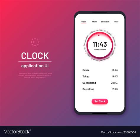 Clock Ui Time Countdown Interface Kit Modern Vector Image