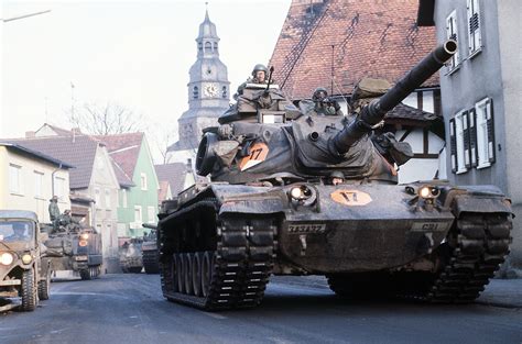 An M60a3 Of The 3rd Armored Division 3 32nd Armored Regiment Moves