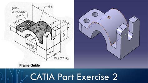 Catia Part Design Exercise 2 Frame Guide Youtube