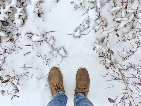 A Man Standing Outside In The Snow Stock Photo Image Of Loneliness