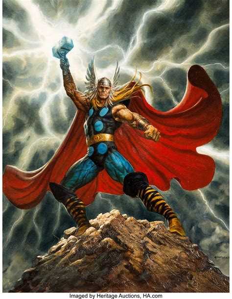 Greg Staples The Mighty Thor Painting Original Art Lot Heritage Auctions
