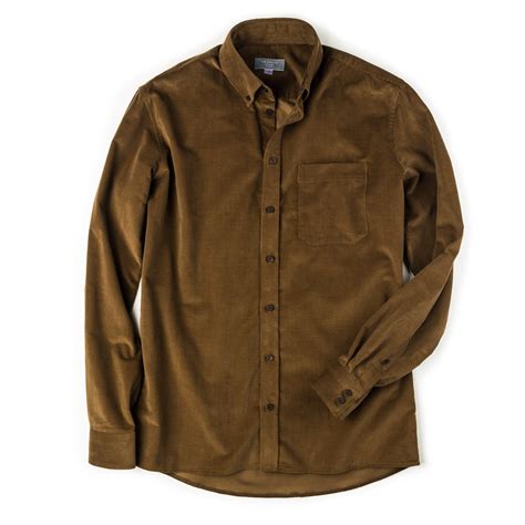 Westley Richards Mens Fine Corduroy Shirt In Light Brown