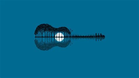 Guitar Minimalism Reflection Simple Background Hd Wallpapers