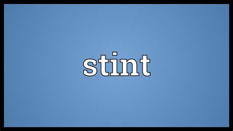Stint Meaning Youtube
