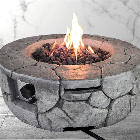 They come in two different heights: Propane/Natural Gas Fire Pit Table // 28" Round // Cast ...
