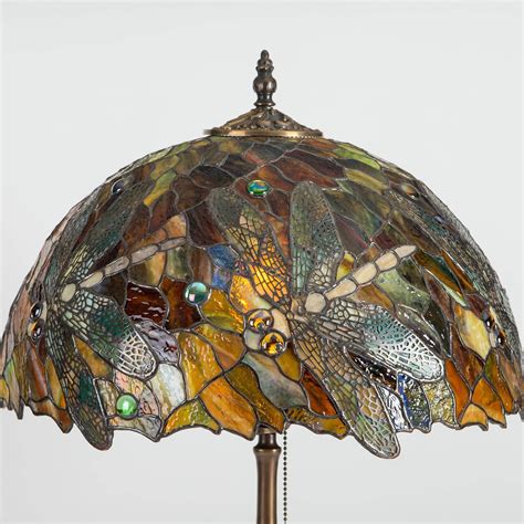 32 Dragonflies And Flowers Stained Glass Tiffany Dragonfly Lamp Shade