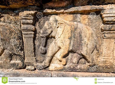 Elephant Sculptures Of Polonnaruwa In Sri Lanka Stock Image Image Of