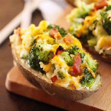 Baked potatoes are low in calories and fat and are a good source of fiber, potassium, and vitamin c a baked potato makes a great side dish or a quick, healthy meal. Creamy twice-baked potatoes filled with broccoli, bacon ...