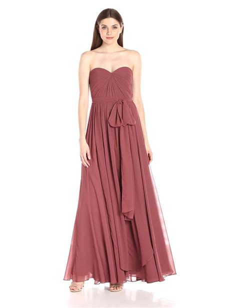 Jenny Yoo Womens Mira Convertible Strapless Pleat Chiffon Gown Cinnamon Rose 10 You Can Find
