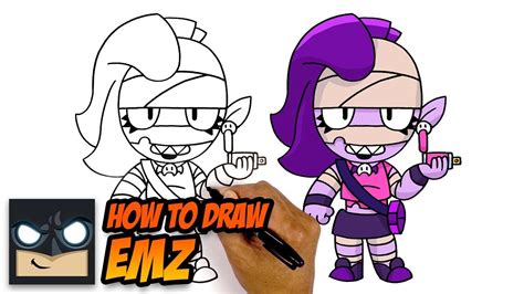 How To Draw Emz From Brawl Stars Brawl Cute Doodle Art Drawings