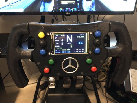 Fully 3d Printed F1 Style Wheel With Working Nextion 34 Inch Screen