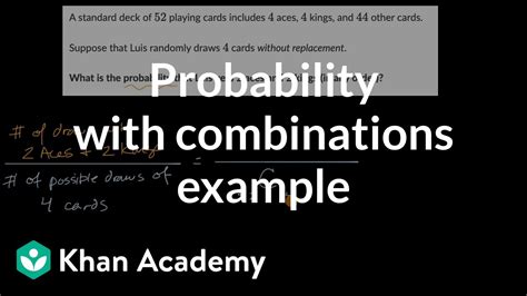 Probability With Combinations Example Choosing Cards Probability