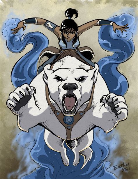 Korra And Naga By Etherstar On Deviantart Avatar Legend Of Aang