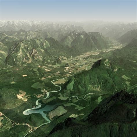 River Valley Terrain 3d Model Cgtrader