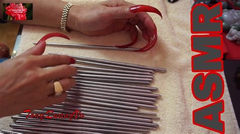 Asmr Chopsticks Scratching Sounds W Red Super Sharp Long Nails Youtube