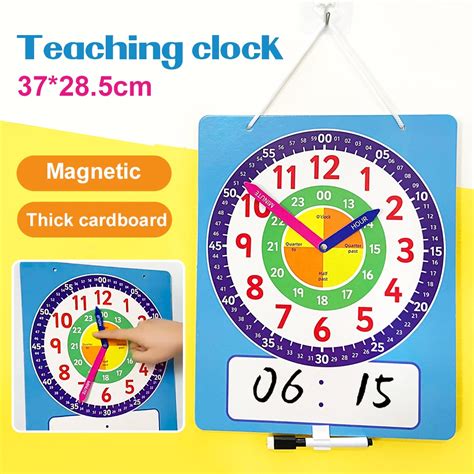 Kids Montessori Learning Clock Toy Write And Wipe Demonstration Clocks