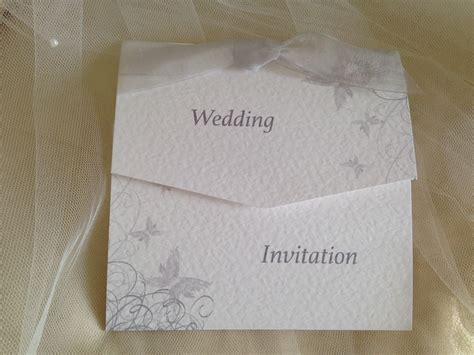 Silvergrey Butterfly Tri Fold Wedding Invitations Daisy Chain Invites