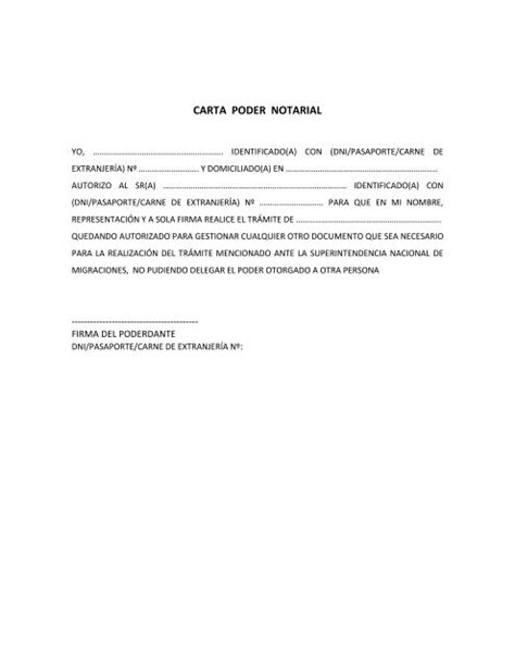 Carta De Poder Para Tramites