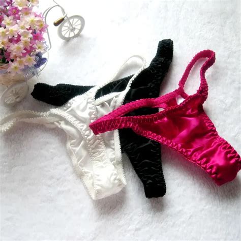 sexy pure silk panties women 100 mulberry silk g srings low waist lingerie plus size t thongs s