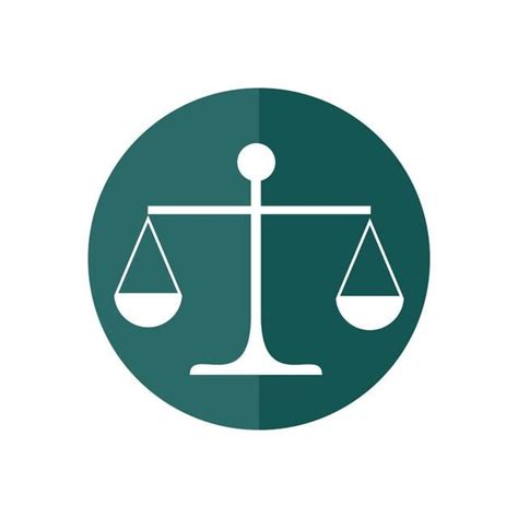 Ley Escala Vector Icono Justicia Símbolo Peso Equilibrio Signo De Ley