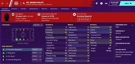 diˈoɡu dɐˈlo — дио́гу дало́; FM20 Wonderkid - Diogo Dalot | FM BLOG