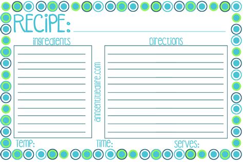 Recipe Card Template Free Printable Printable Templates
