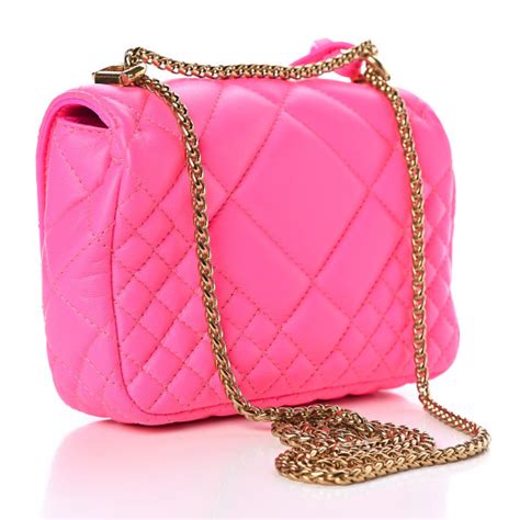 Versace Napa Quilted Printed Icon Small Crossbody Bag Pink 419836
