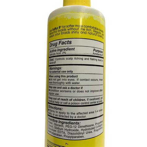 Sulfur 8 Braid Spray Medicated Anti Dandruff Treatment 12 Oz