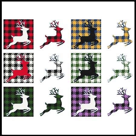 This fun reindeer pattern is my own design, when finished he will measure approx 16 tall (standing) or 11 tall (sitting) please be aware that your reindeer may be different sizes. Fun With Plaid - Reindeer Cross Stitch Pattern ornaments