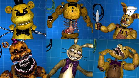 Sfm Fnaf Damaged Golden Fnaf Ar Workshop Animation Youtube