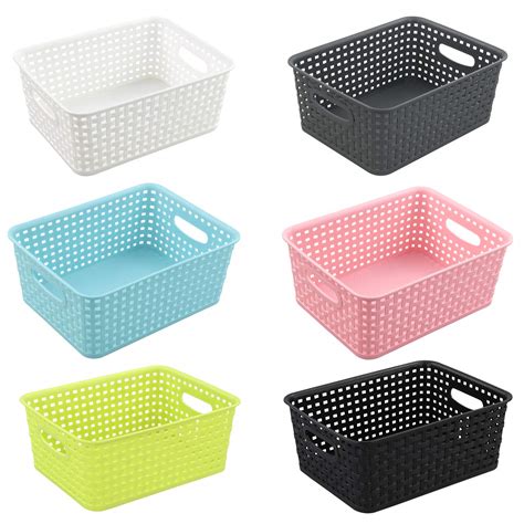 buy rinboatmulti colored plastic storage baskets office drawer organizer baskets 6 packs f