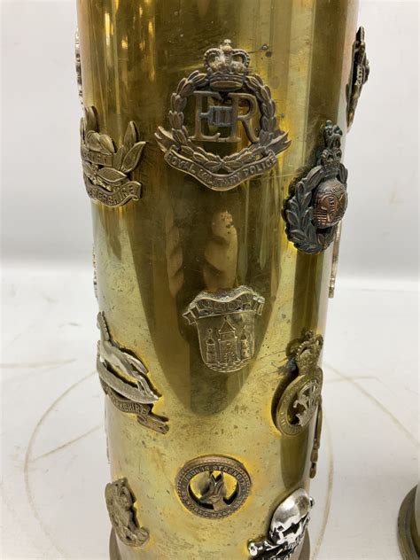 Ww1 German Brass Shell Case Inscribed Patronenfabrik Karlsruhe 1917