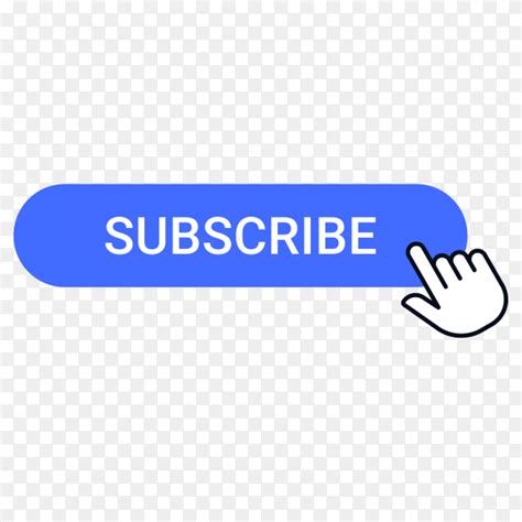 Subscribe Button With Hand Pointer Clicking On Transparent Background